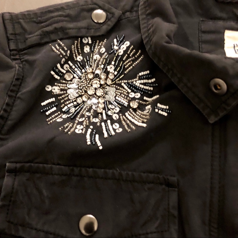 Gap Beaded Gray Utility Jacket Large - image 3